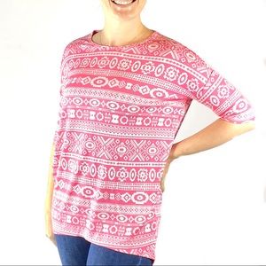 🌸 2 for $12! LuLaRoe Pink Southwestern Print Irma Tee